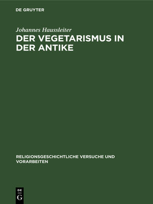 cover image of Der Vegetarismus in der Antike